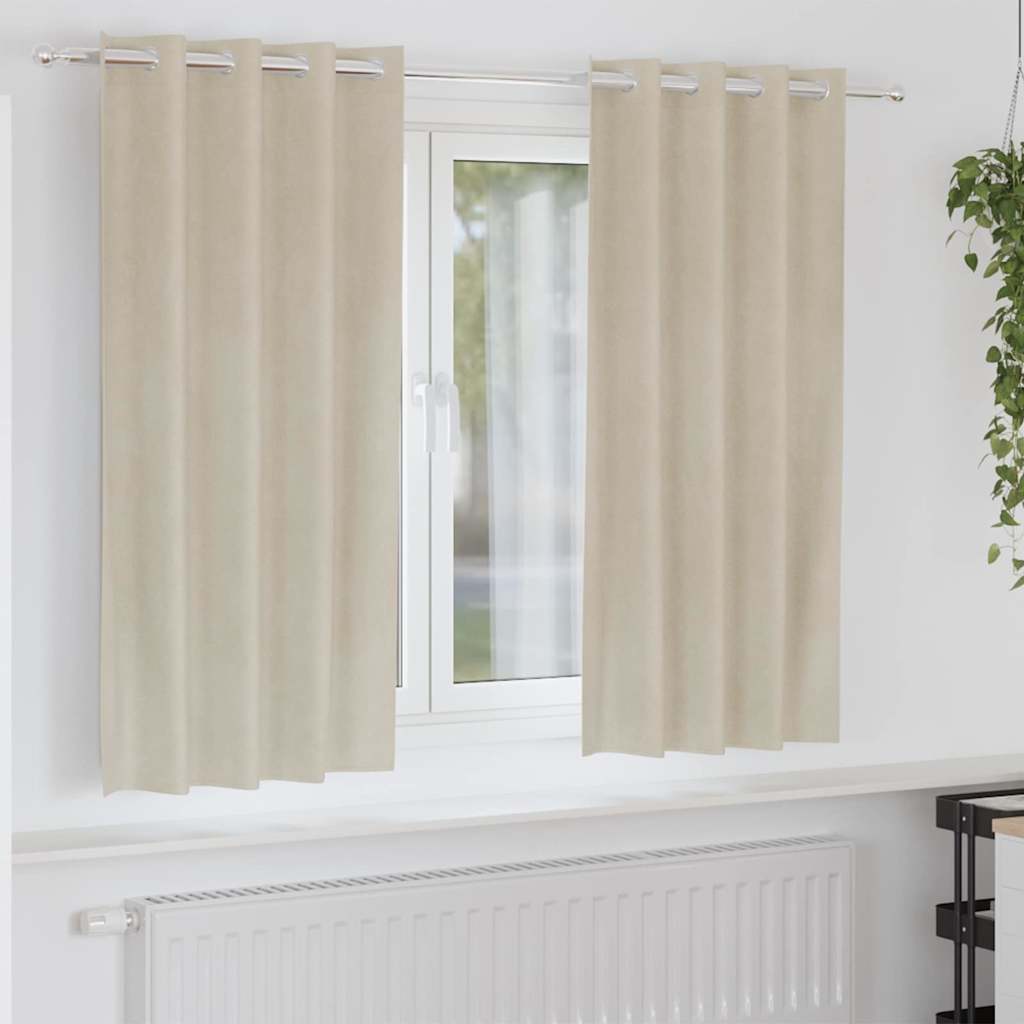 Tende oscuranti Vidaxl 2 pezzi crema 140 x 175 cm velluto