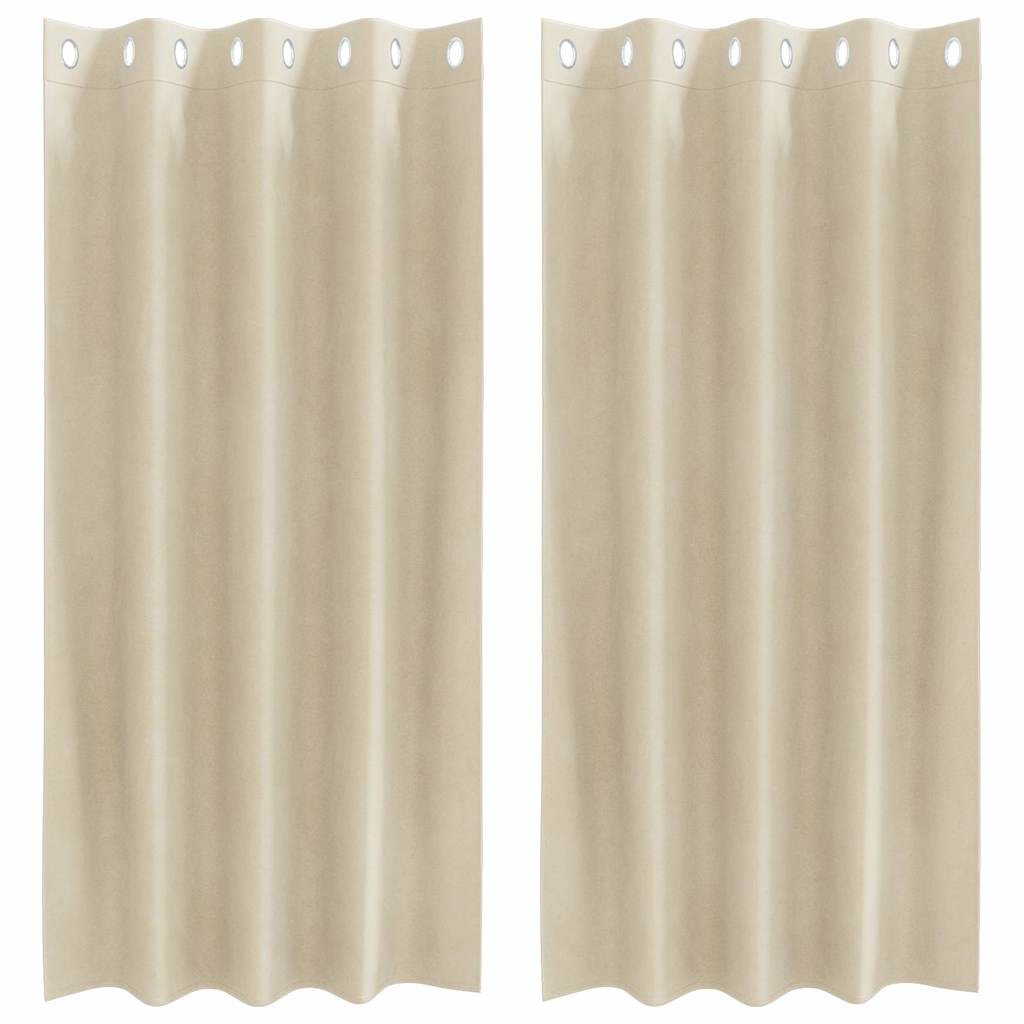 Tende oscuranti Vidaxl 2 pezzi crema 140 x 175 cm velluto