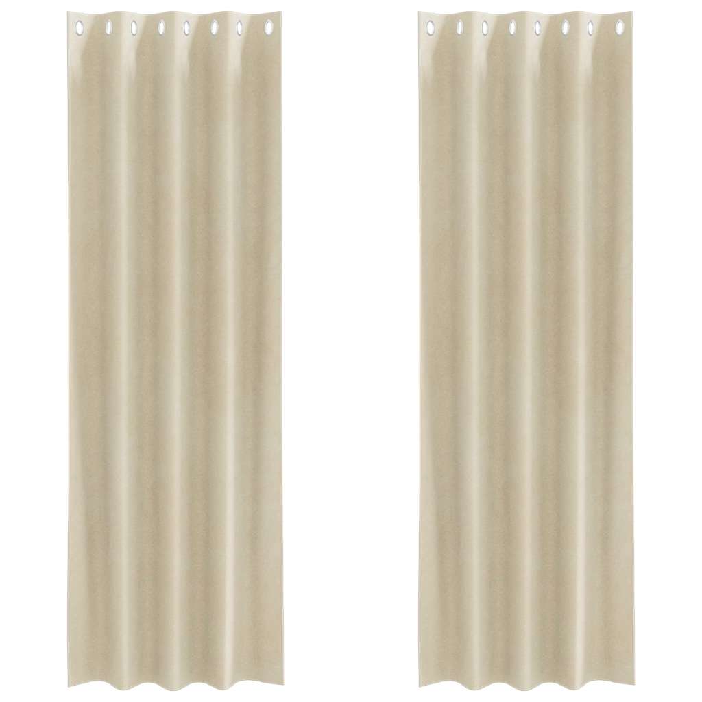 Tende oscuranti Vidaxl 2 pezzi crema 140 x 225 cm velluto