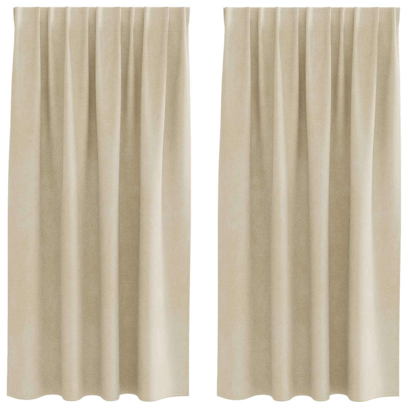 Vidaxl verduisterende gordijnen 2 pcs crème 140 x 175 cm fluweel