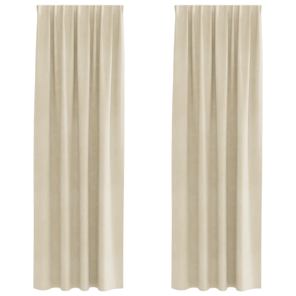 Tende oscuranti Vidaxl 2 pezzi crema 140 x 225 cm velluto