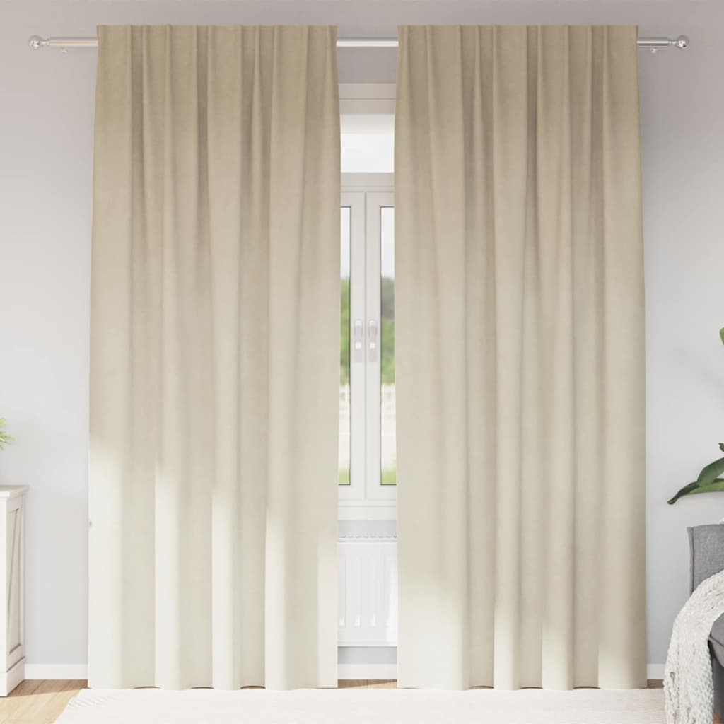 Tende oscuranti Vidaxl 2 pezzi crema 140 x 245 cm velluto