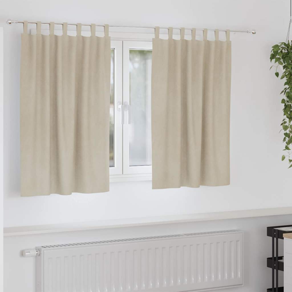 Tende oscuranti Vidaxl 2 pezzi crema 140 x 140 cm velluto