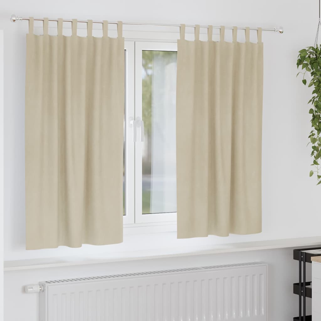 Tende oscuranti Vidaxl 2 pezzi crema 140 x 175 cm velluto