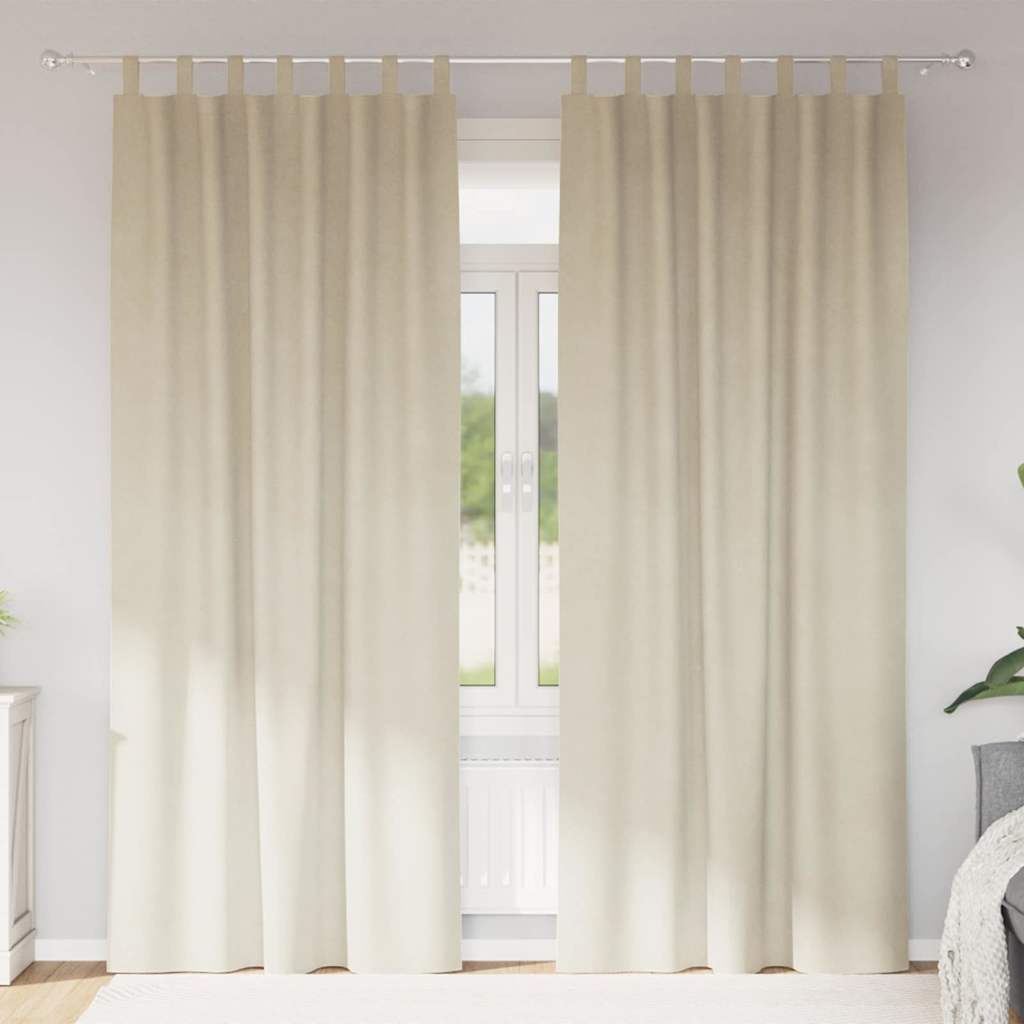 Tende oscuranti Vidaxl 2 pezzi crema 140 x 260 cm velluto