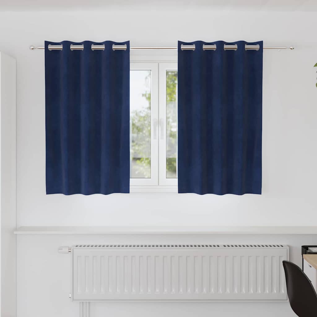 Tende oscuranti Vidaxl 2 pezzi blu scuro 140 x 140 cm in velluto