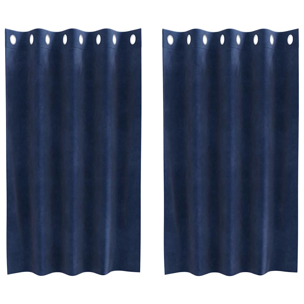 Tende oscuranti Vidaxl 2 pezzi blu scuro 140 x 140 cm in velluto