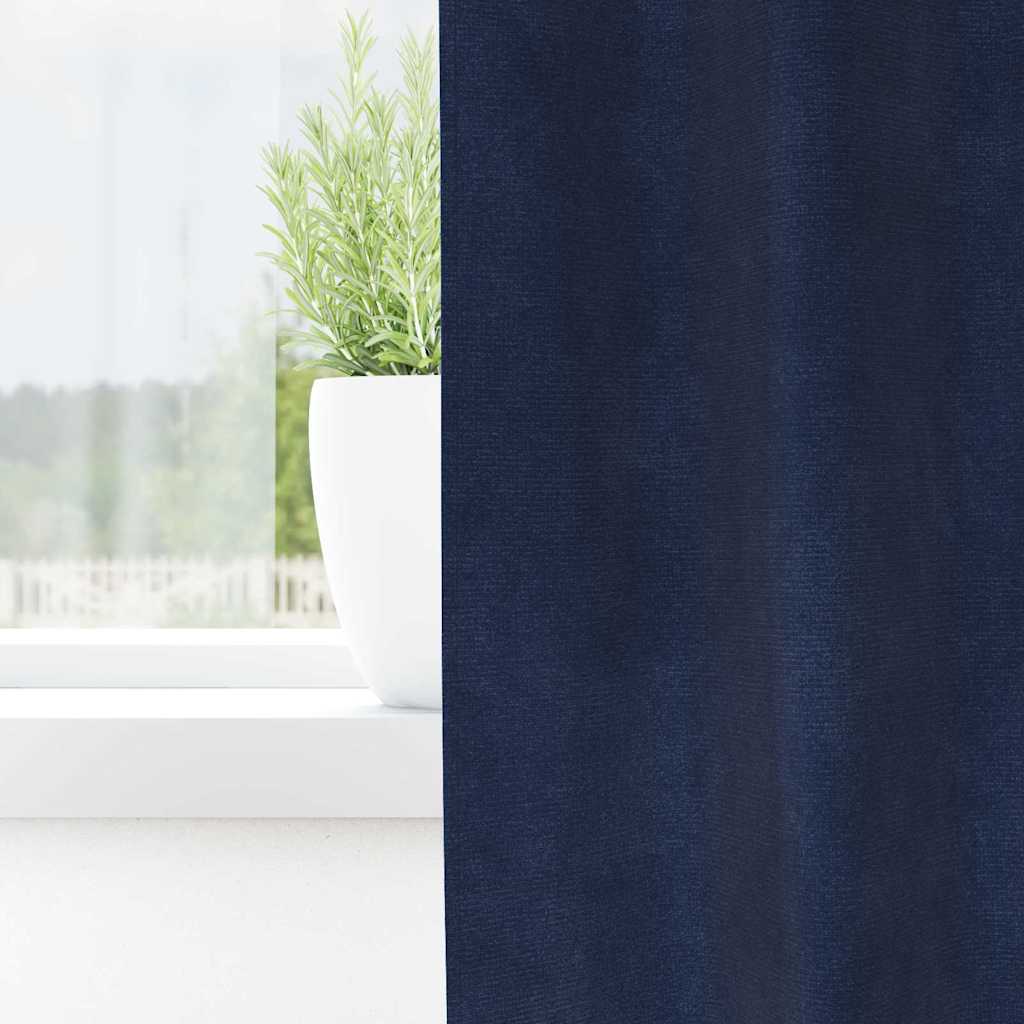 Tende oscuranti Vidaxl 2 pezzi blu scuro 140 x 175 cm in velluto