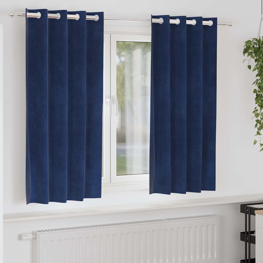 Tende oscuranti Vidaxl 2 pezzi blu scuro 140 x 175 cm in velluto