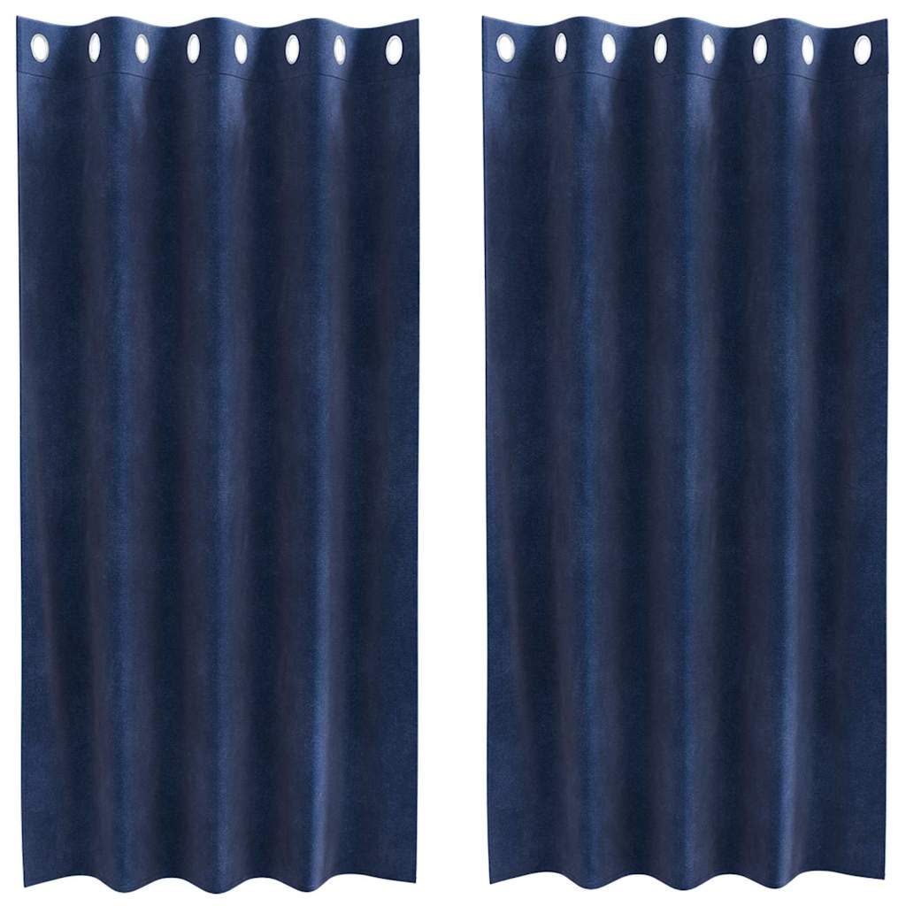 Tende oscuranti Vidaxl 2 pezzi blu scuro 140 x 175 cm in velluto