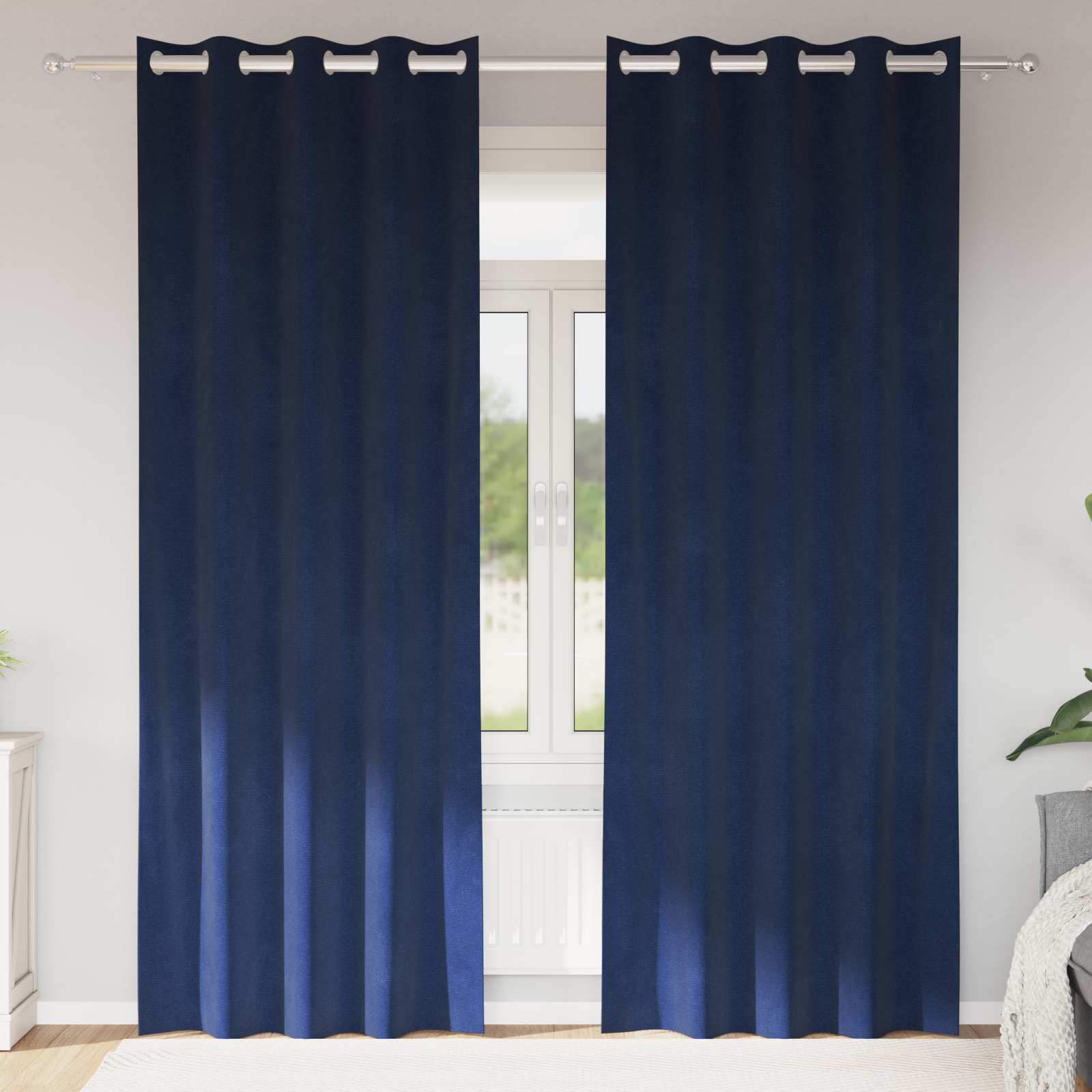 Tende oscuranti Vidaxx 2 pezzi blu scuro 140 x 225 cm in velluto
