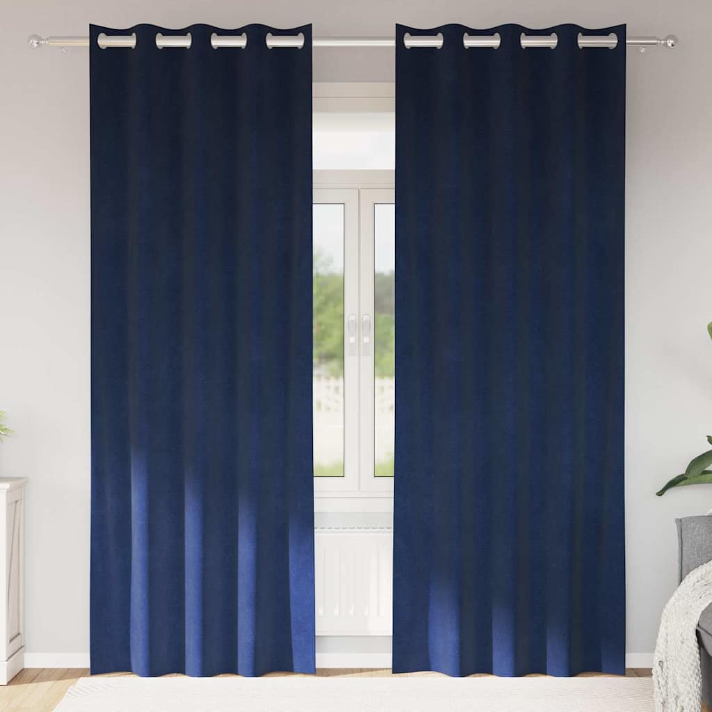 Tende oscuranti Vidaxl 2 pezzi blu scuro 140 x 245 cm in velluto