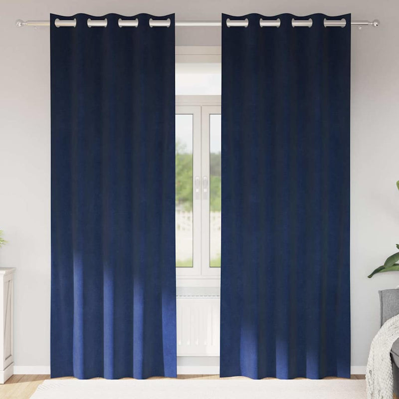 Vidaxl verduisterende gordijnen 2 pcs donkerblauw 140 x 245 cm fluweel