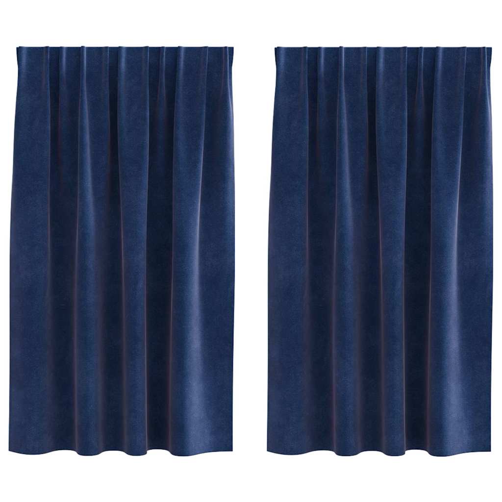 Tende oscuranti Vidaxl 2 pezzi blu scuro 140 x 140 cm in velluto