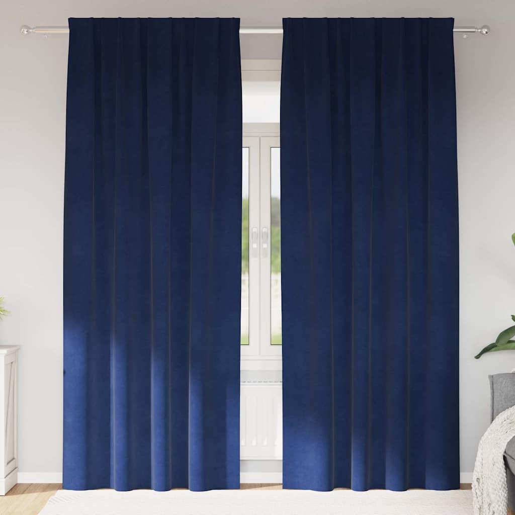 Tende oscuranti Vidaxl 2 pezzi blu scuro 140 x 245 cm in velluto