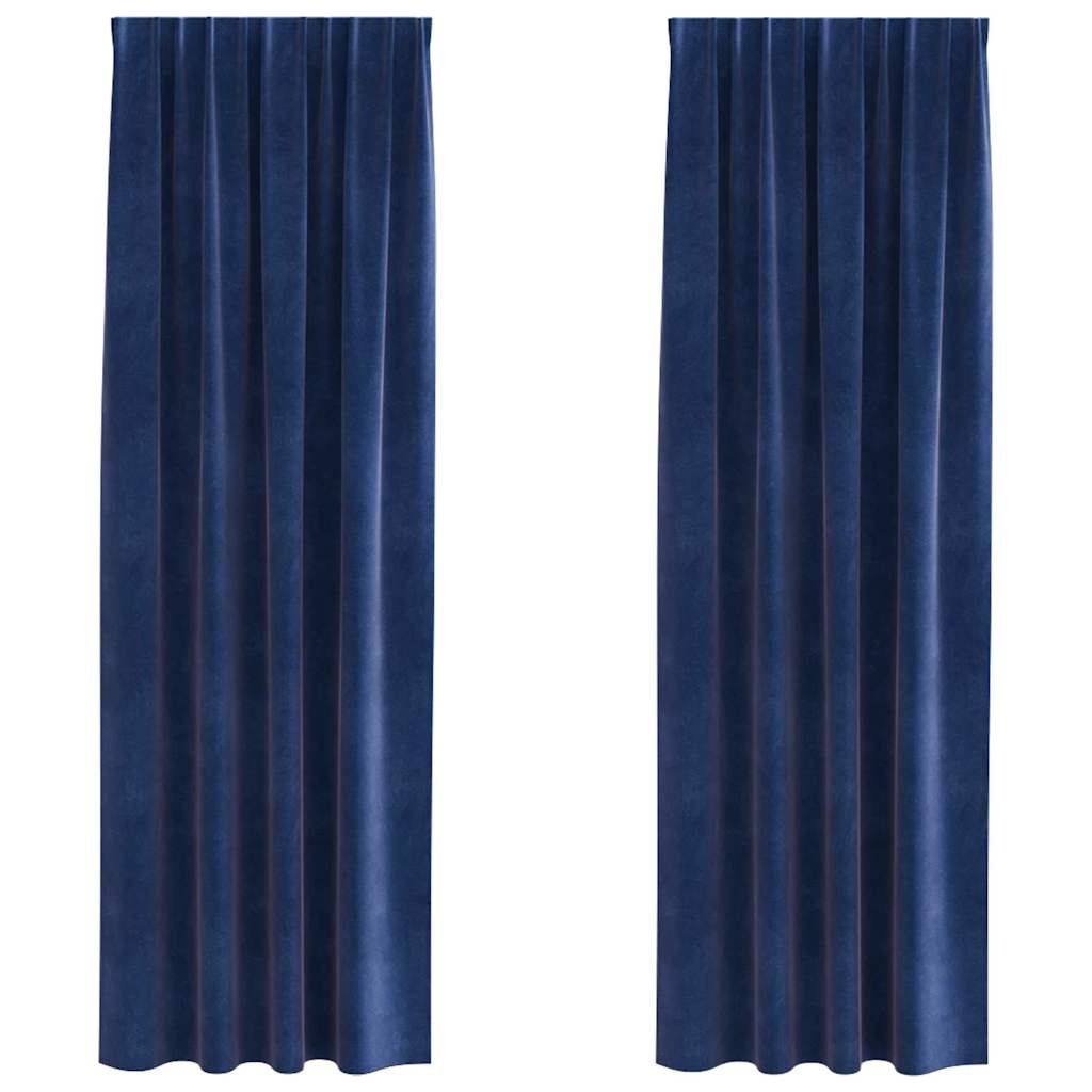 Tende oscuranti Vidaxl 2 pezzi blu scuro 140 x 245 cm in velluto