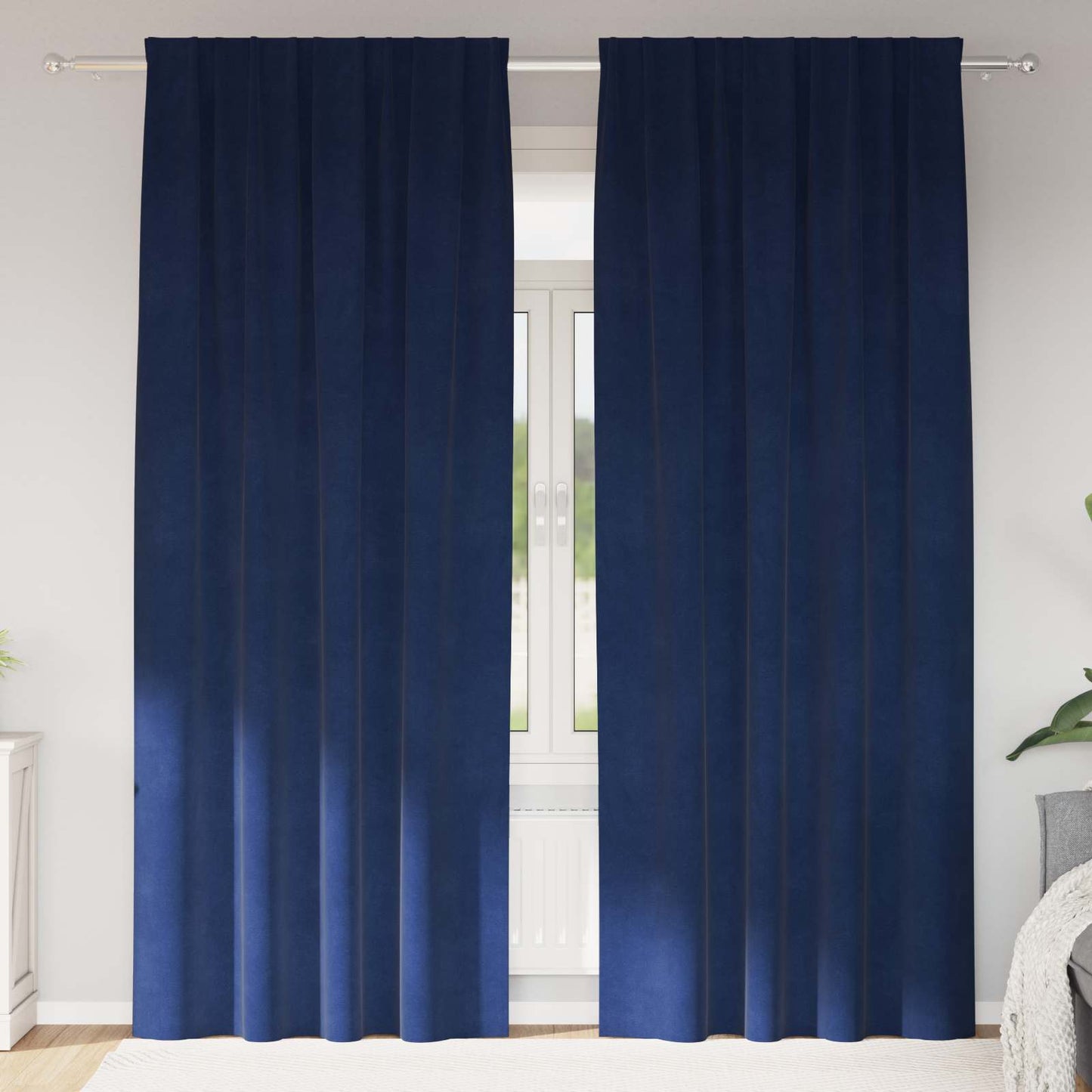 Tende oscuranti Vidaxl 2 pezzi blu scuro 140 x 260 cm in velluto