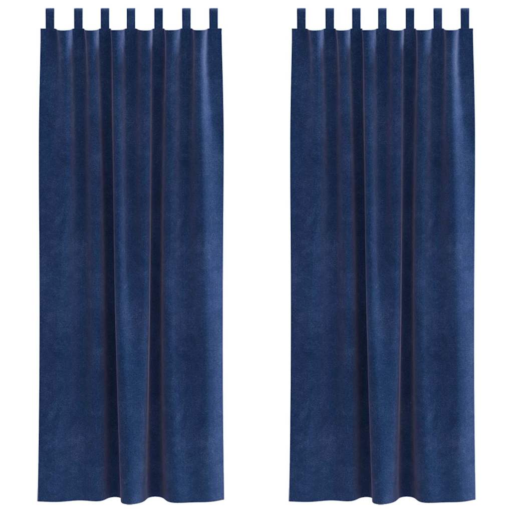 Tende oscuranti Vidaxx 2 pezzi blu scuro 140 x 225 cm in velluto