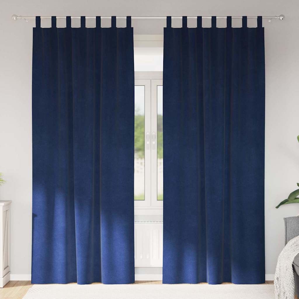 Tende oscuranti Vidaxl 2 pezzi blu scuro 140 x 260 cm in velluto