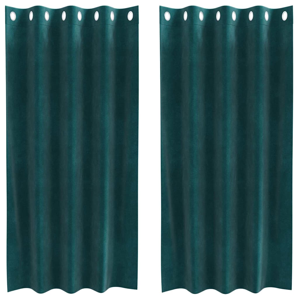 Tende oscuranti Vidaxx 2 pezzi verde scuro 140 x 175 cm in velluto