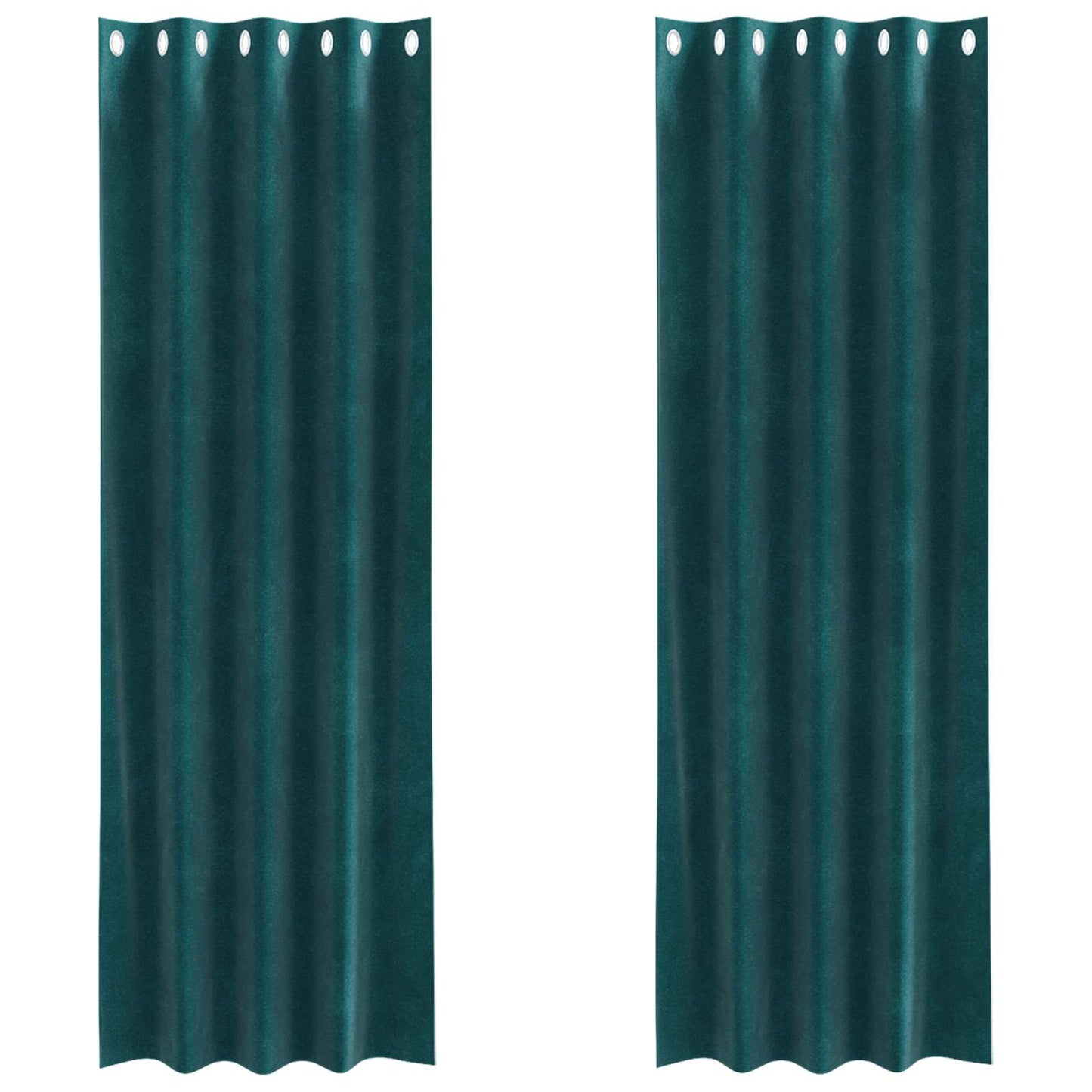 Tende oscuranti Vidaxx 2 pezzi verde scuro 140 x 245 cm in velluto