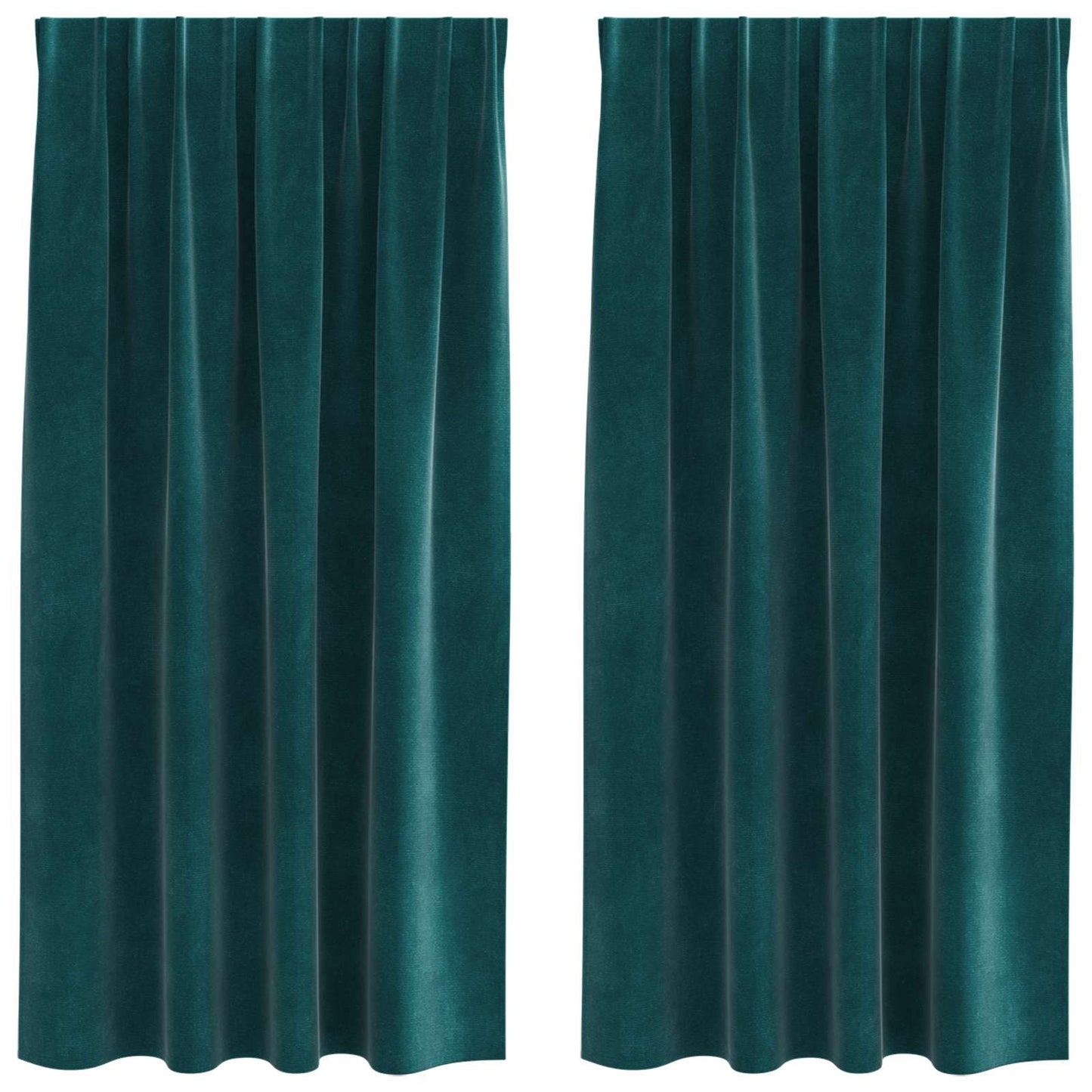 Tende oscuranti Vidaxx 2 pezzi verde scuro 140 x 175 cm in velluto