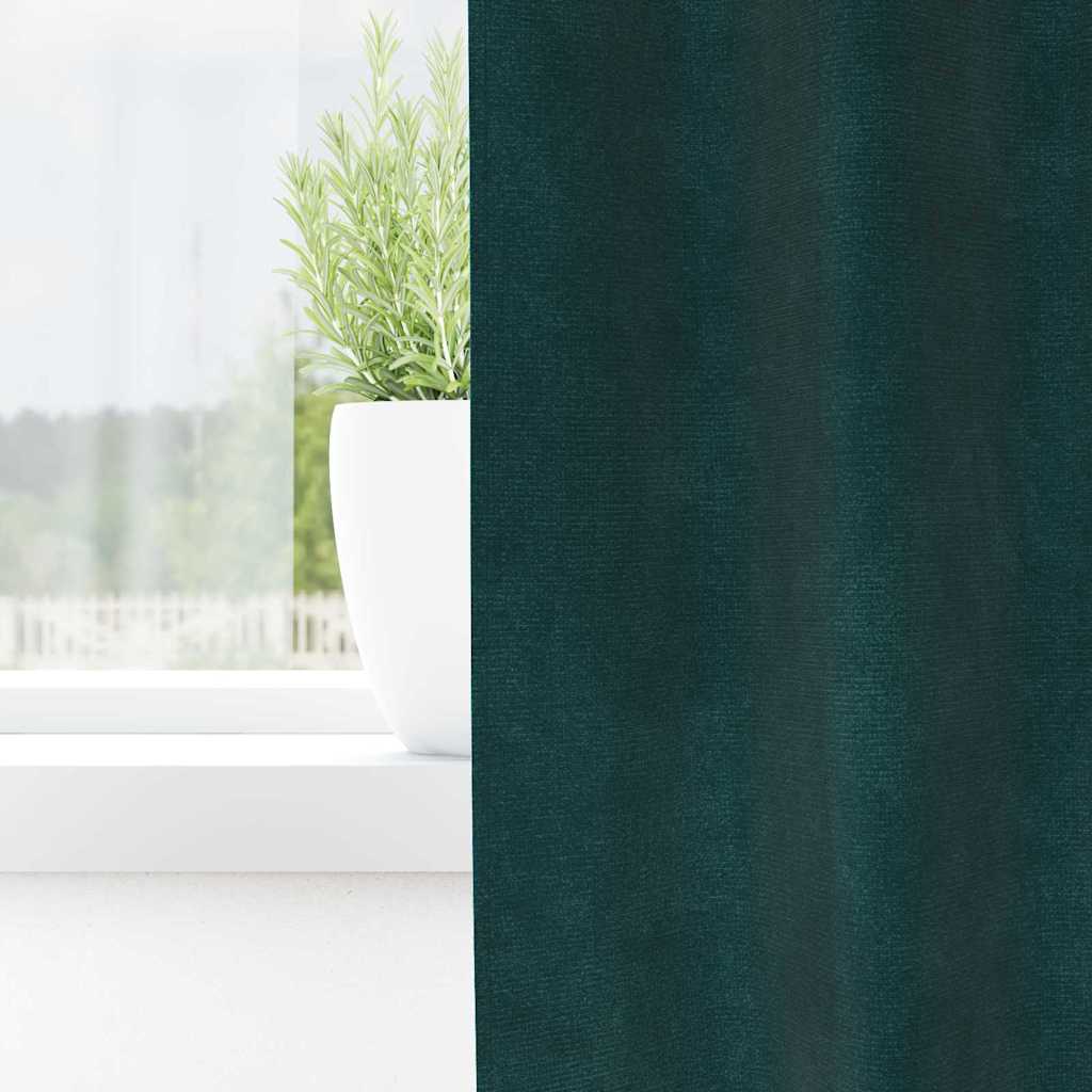 Tende oscuranti Vidaxl 2 pezzi verde scuro 140 x 140 cm in velluto