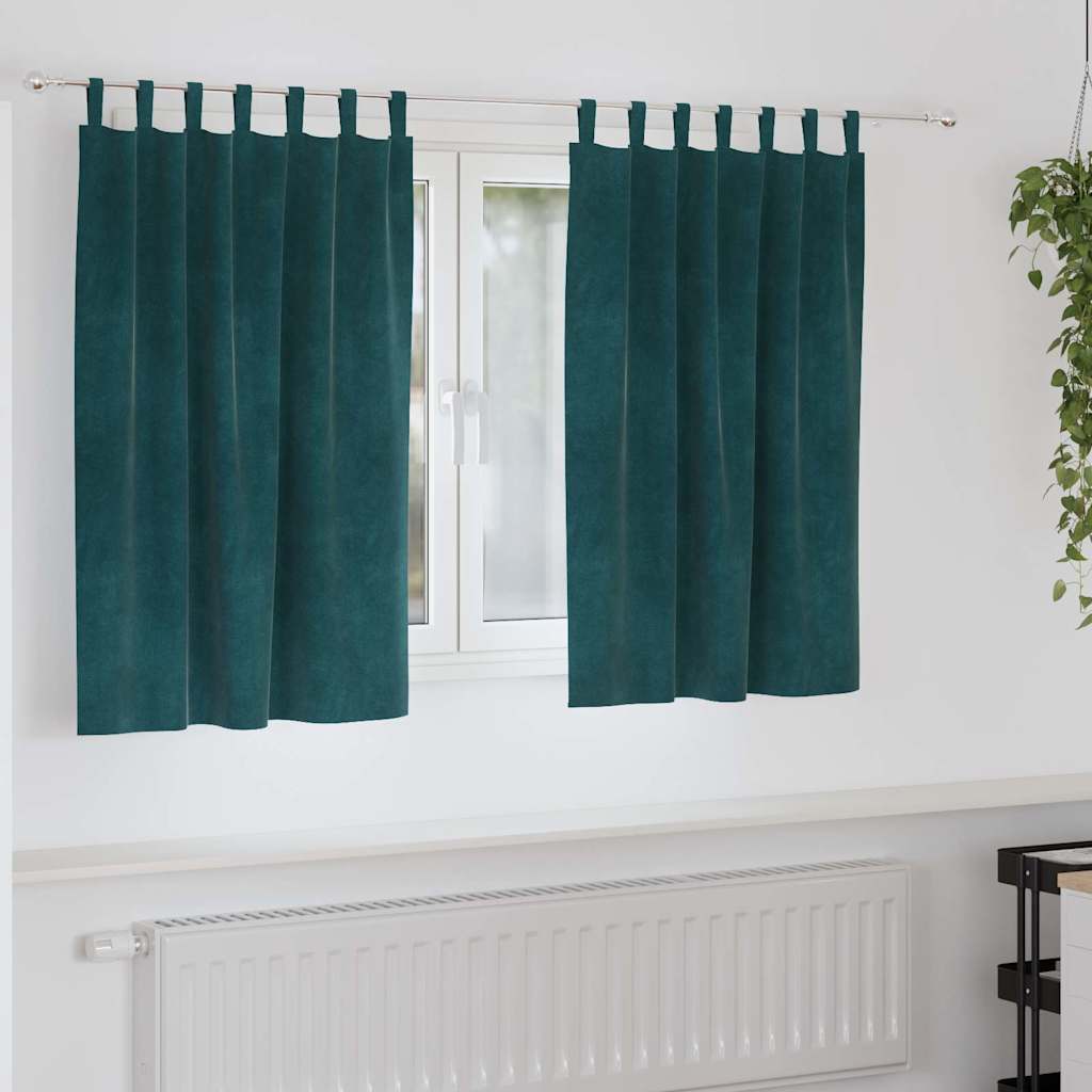 Tende oscuranti Vidaxl 2 pezzi verde scuro 140 x 140 cm in velluto