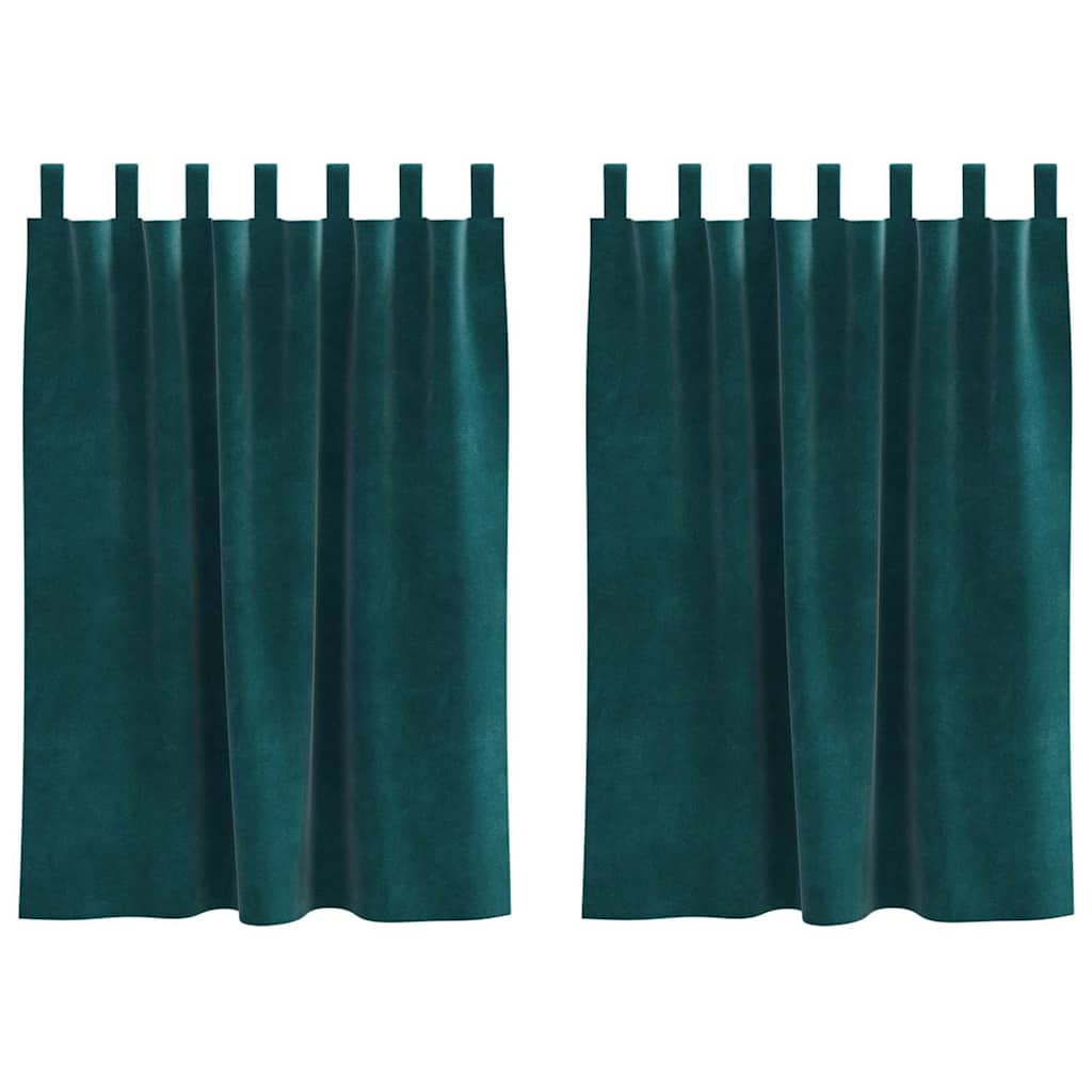 Tende oscuranti Vidaxl 2 pezzi verde scuro 140 x 140 cm in velluto