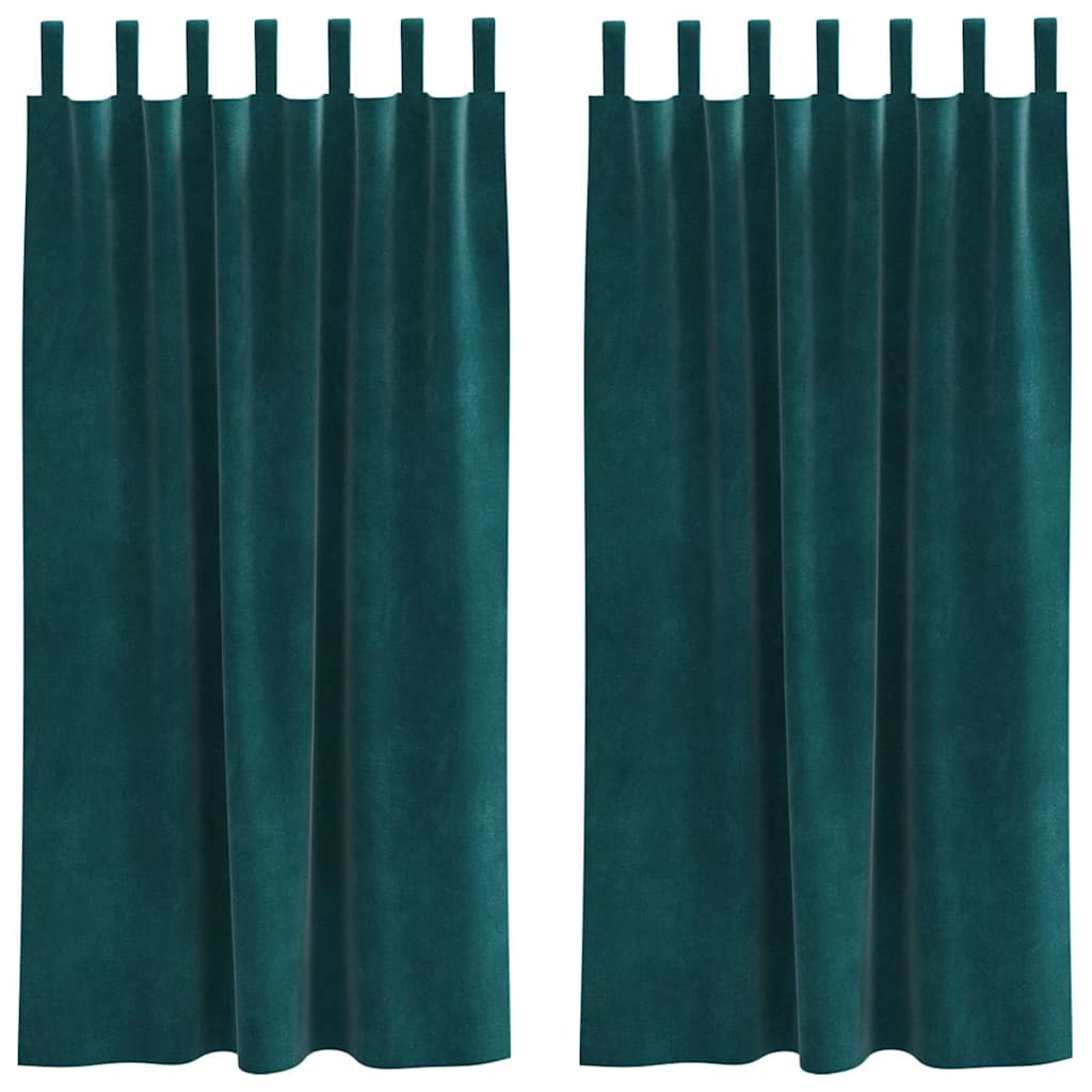 Tende oscuranti Vidaxx 2 pezzi verde scuro 140 x 175 cm in velluto