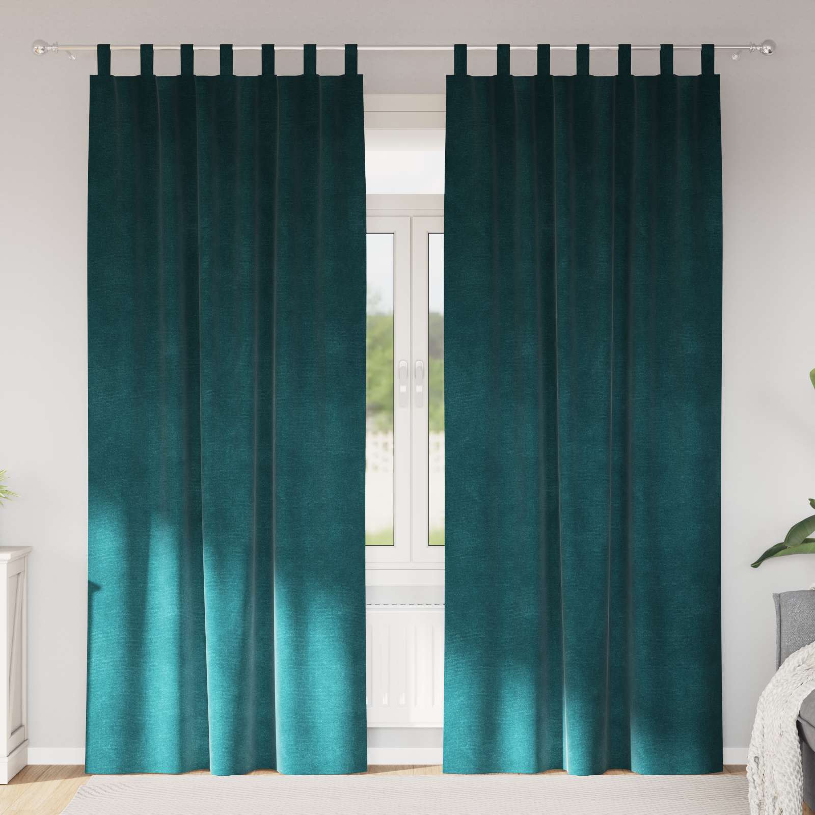 Vidaxx cortinas opacas 2 piezas terciopelo verde oscuro 140 x 245 cm