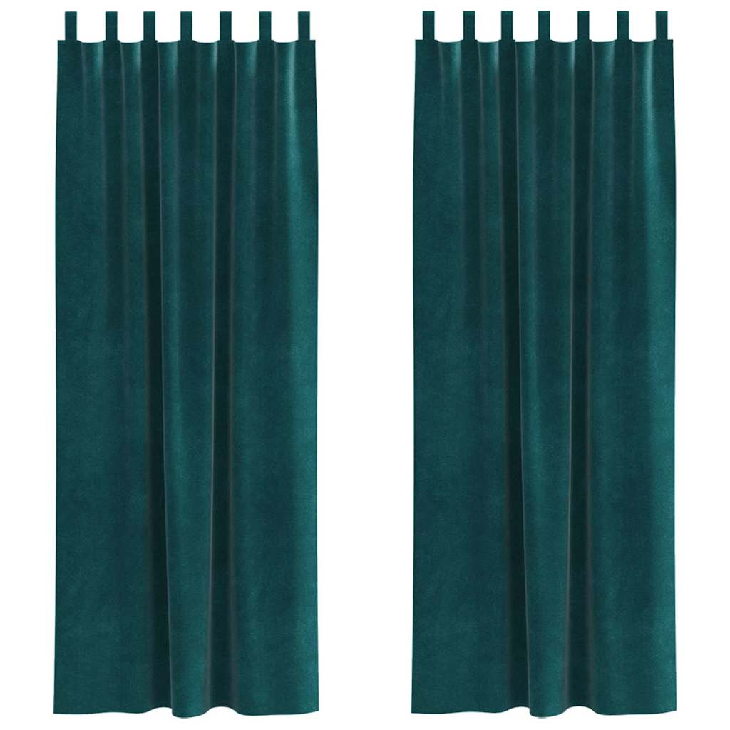 Vidaxx cortinas opacas 2 piezas terciopelo verde oscuro 140 x 260 cm