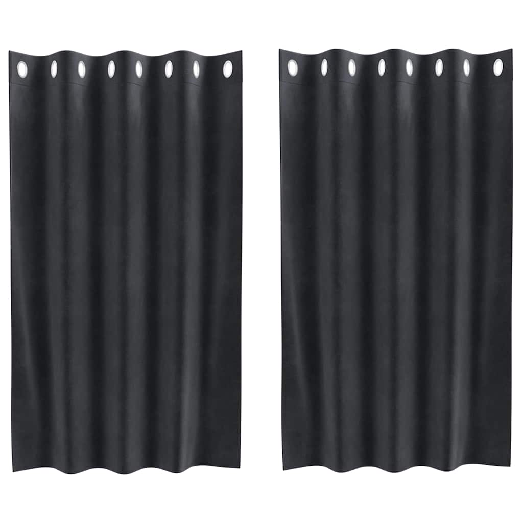 Vidaxl cortinas opacas 2 piezas terciopelo gris oscuro 140 x 140 cm