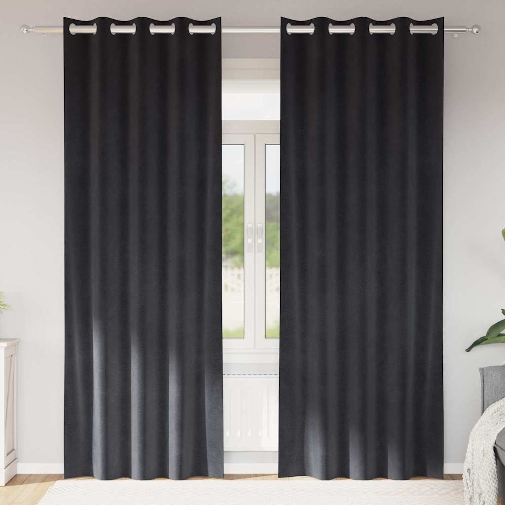 Vidaxl cortinas opacas 2 piezas terciopelo gris oscuro 140 x 260 cm