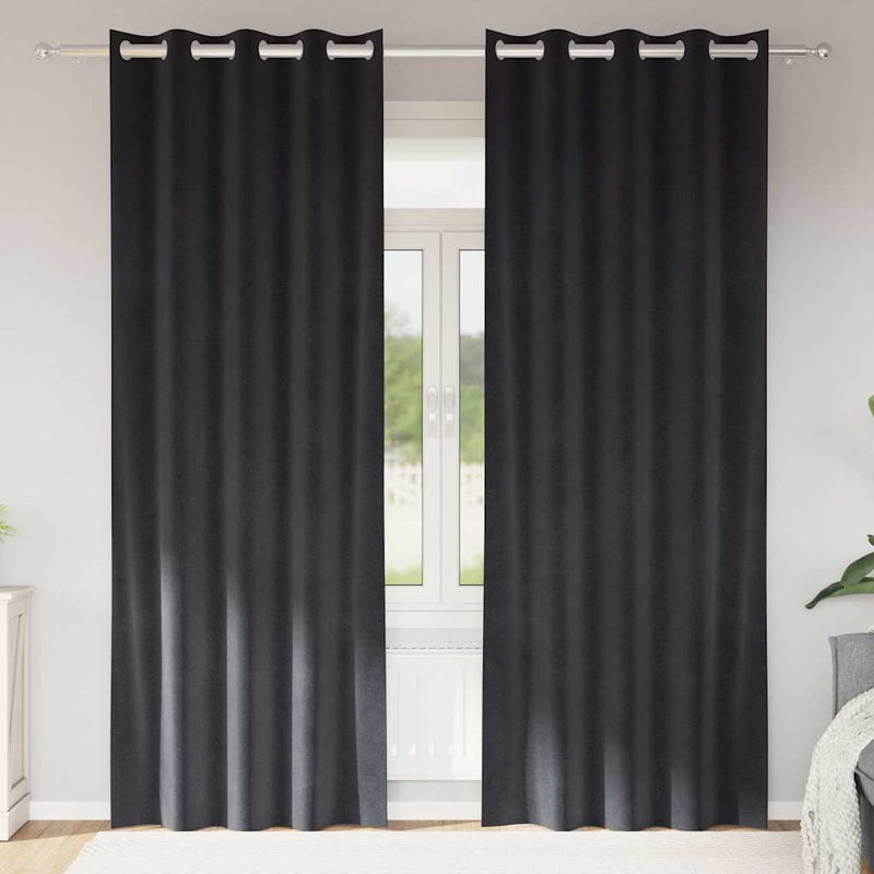 Vidaxl verduisterende gordijnen 2 pcs donkergrijs 140 x 260 cm fluweel