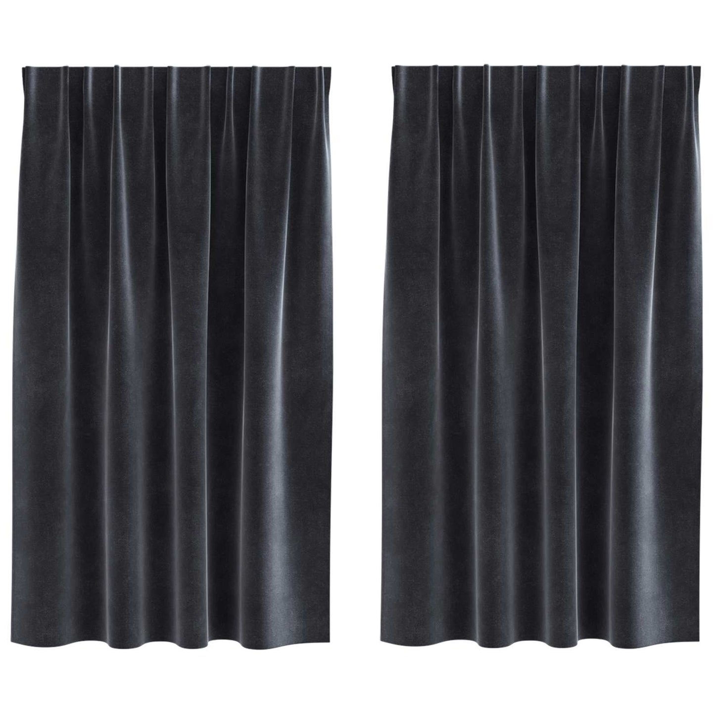 Tende oscuranti Vidaxl 2 pezzi grigio scuro 140 x 140 cm in velluto