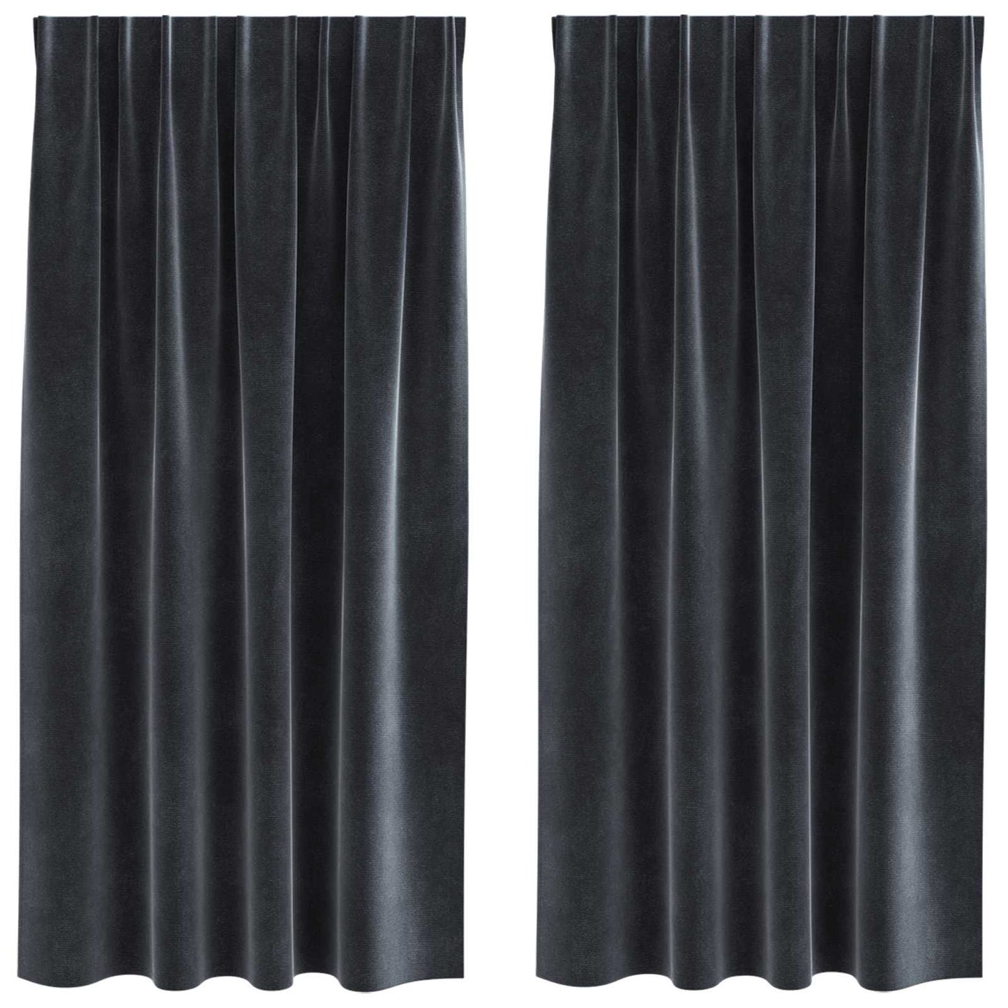 Vidaxl cortinas opacas 2 piezas terciopelo gris oscuro 140 x 175 cm