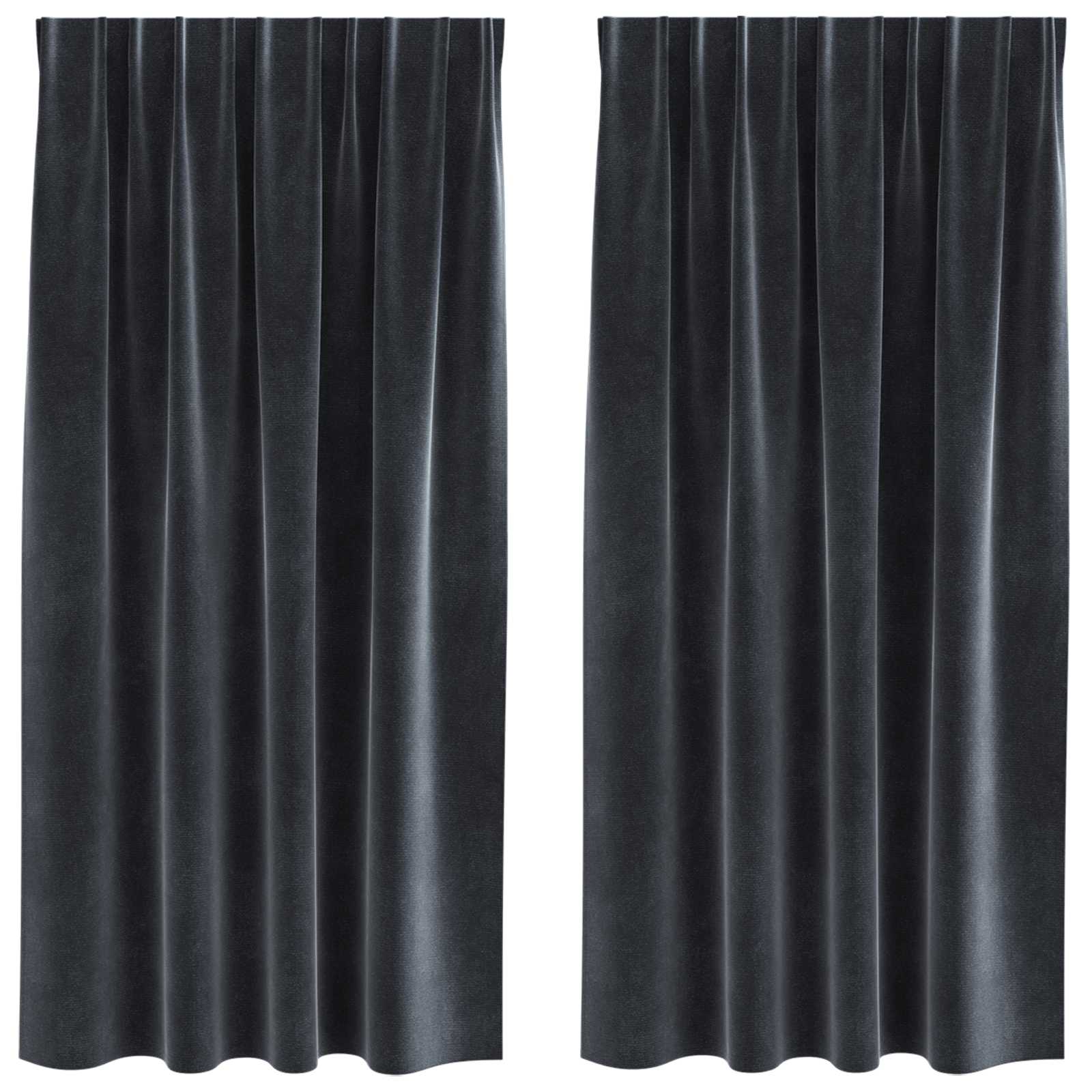 Vidaxl verduisterende gordijnen 2 pcs donkergrijs 140 x 175 cm fluweel