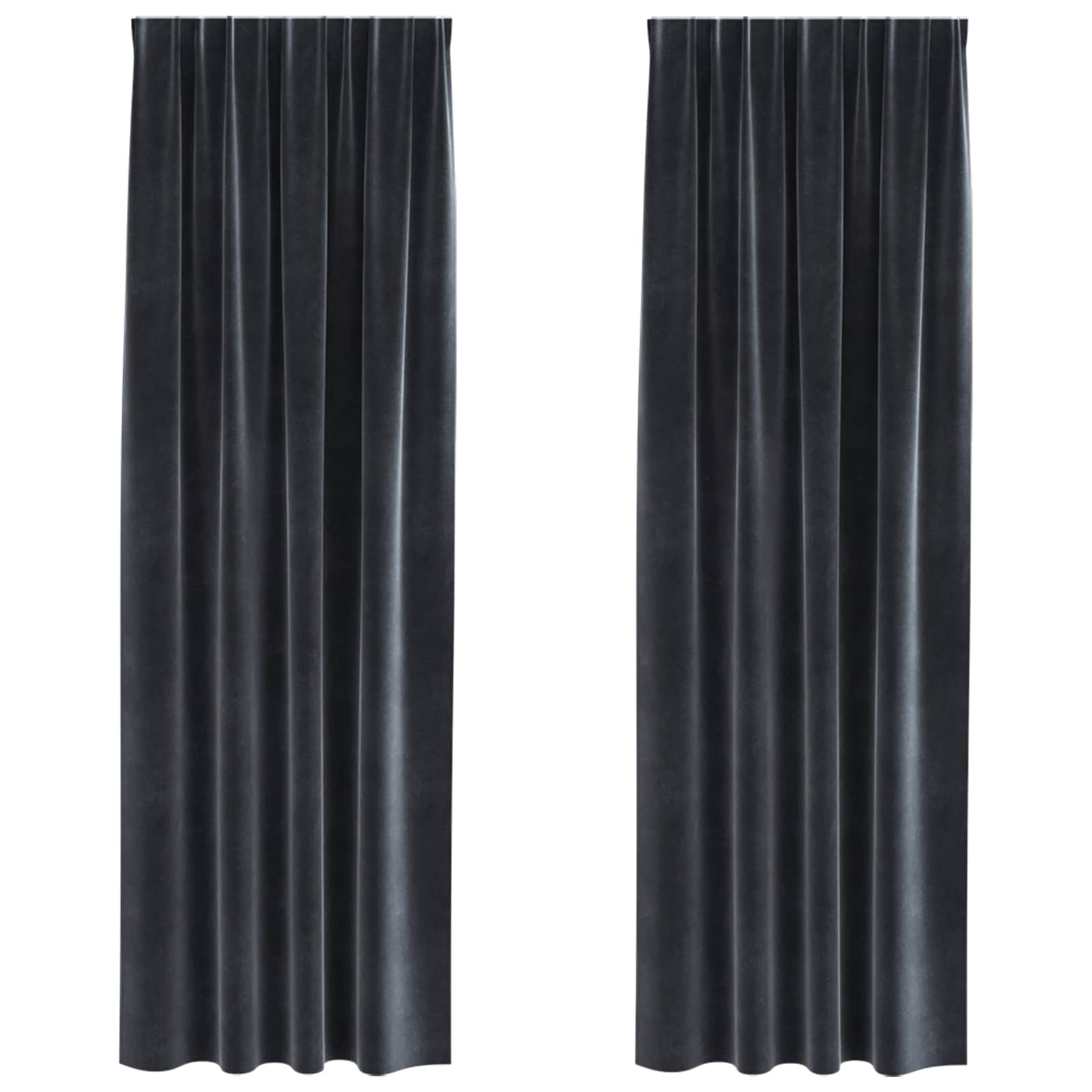 Vidaxl verduisterende gordijnen 2 pcs donkergrijs 140 x 225 cm fluweel