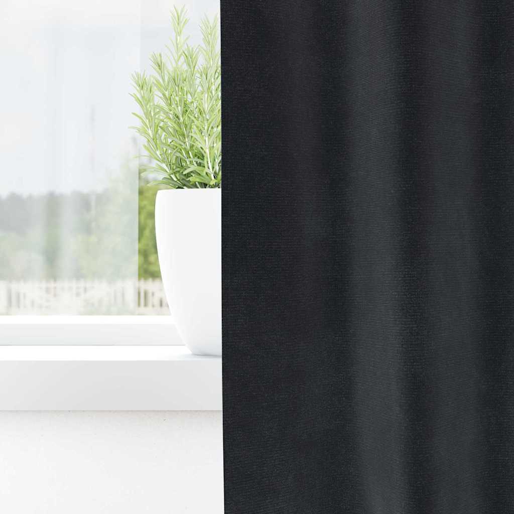 Vidaxl cortinas opacas 2 piezas terciopelo gris oscuro 140 x 140 cm