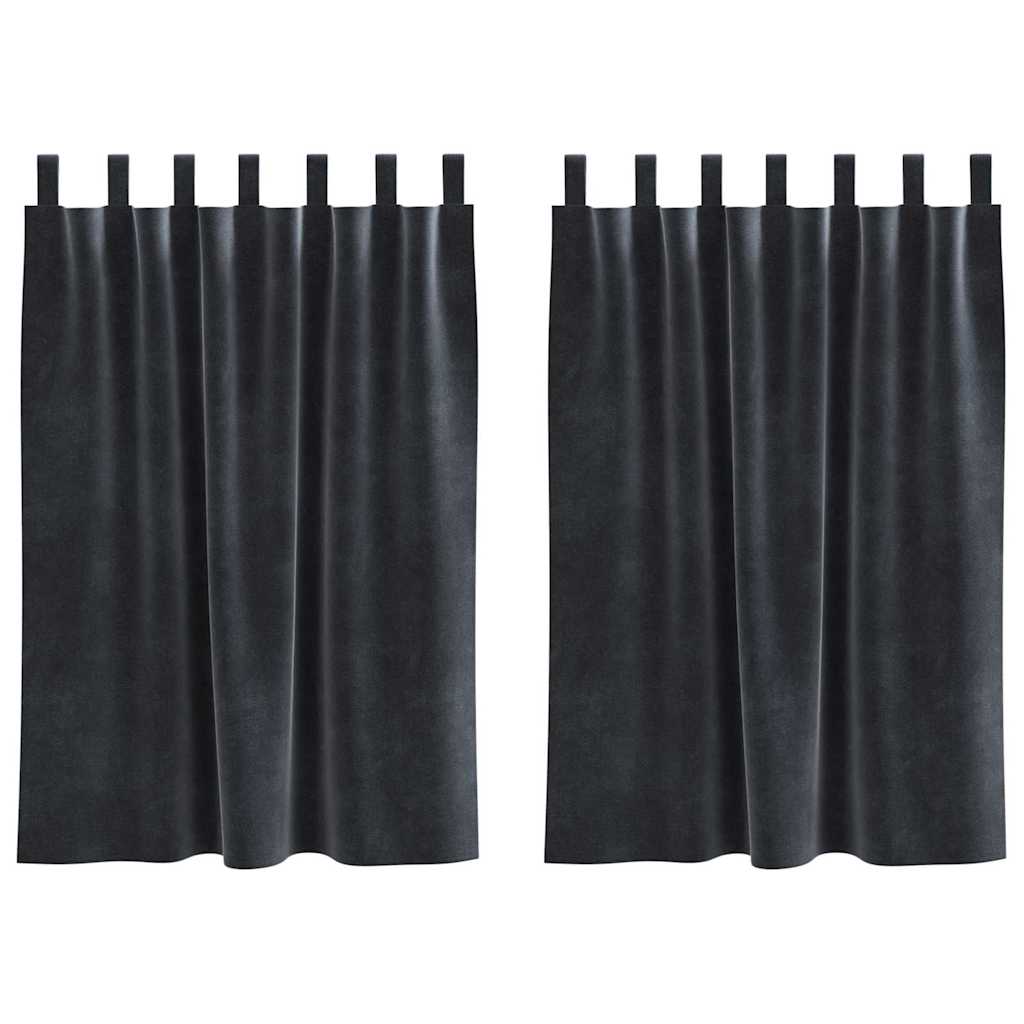 Vidaxl cortinas opacas 2 piezas terciopelo gris oscuro 140 x 140 cm