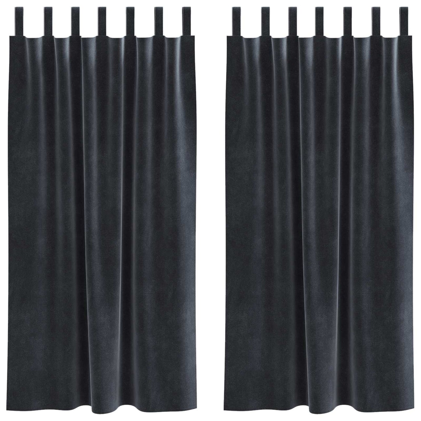 Vidaxl cortinas opacas 2 piezas terciopelo gris oscuro 140 x 175 cm