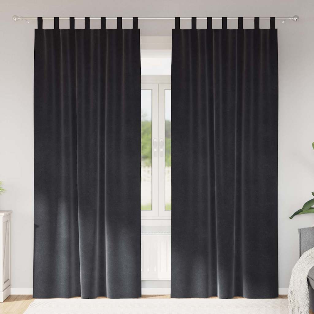 Vidaxl cortinas opacas 2 piezas terciopelo gris oscuro 140 x 245 cm