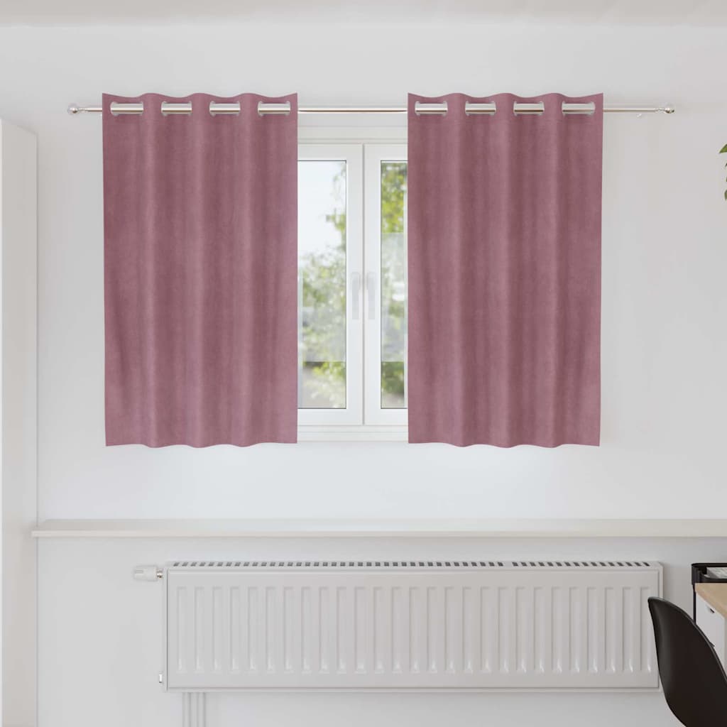 Tende oscuranti Vidaxl 2 pezzi rosa scuro 140 x 140 cm in velluto