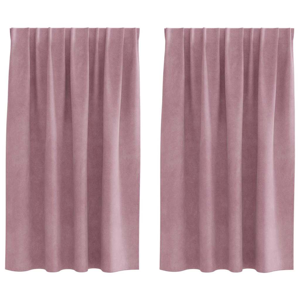 Vidaxl cortinas opacas 2 piezas terciopelo rosa oscuro 140 x 140 cm