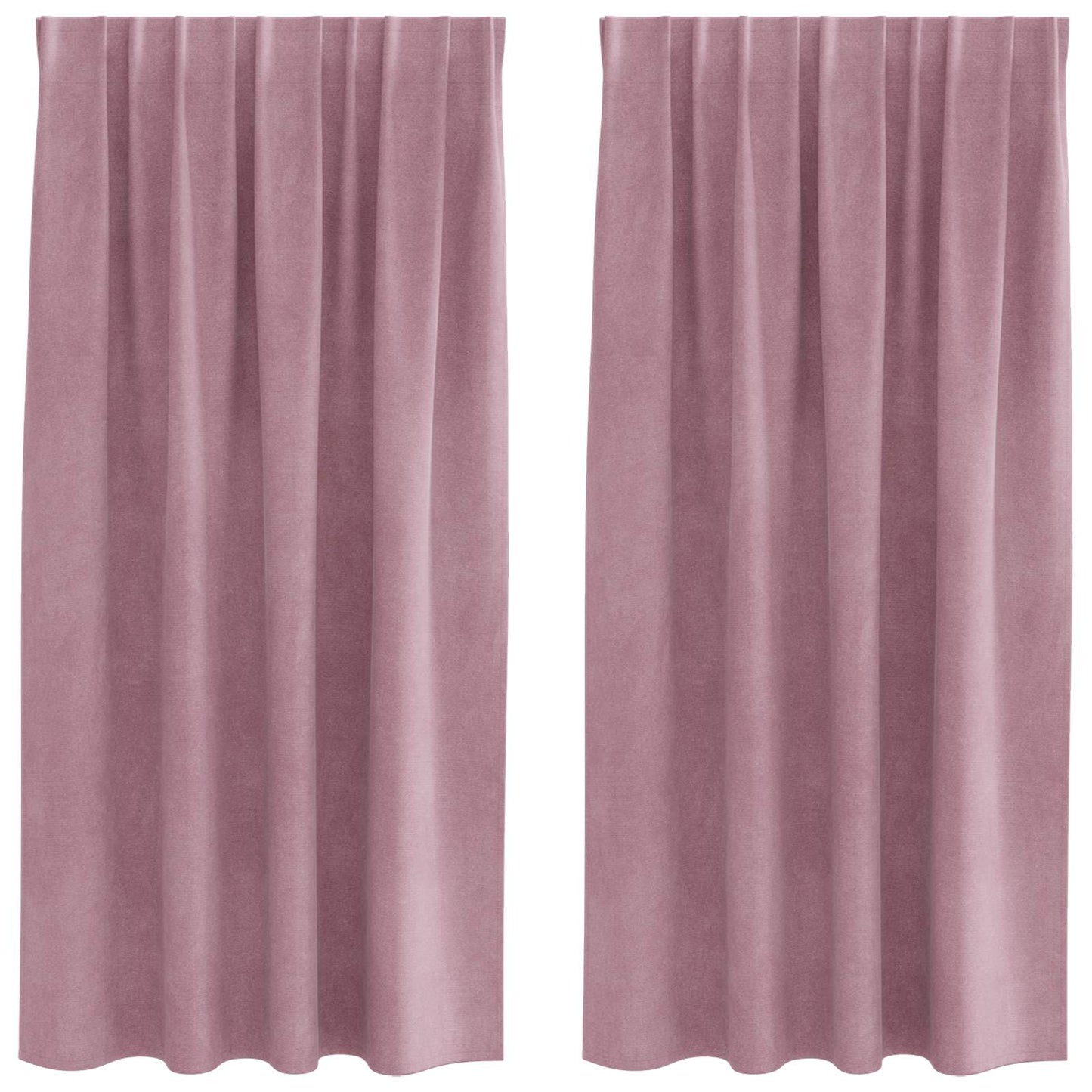 Vidaxl cortinas opacas 2 piezas terciopelo rosa oscuro 140 x 175 cm