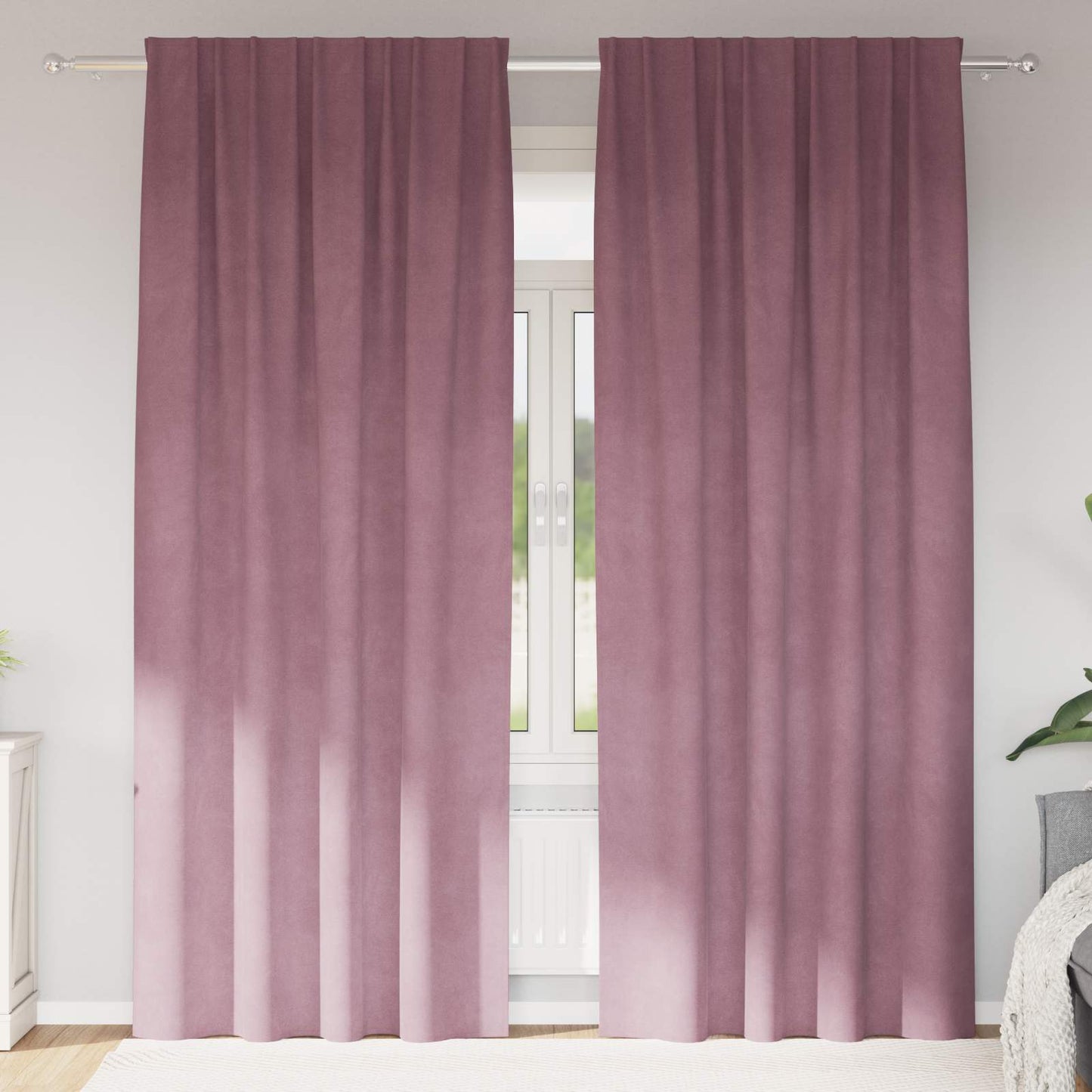 Vidaxx cortinas opacas 2 piezas terciopelo rosa oscuro 140 x 260 cm
