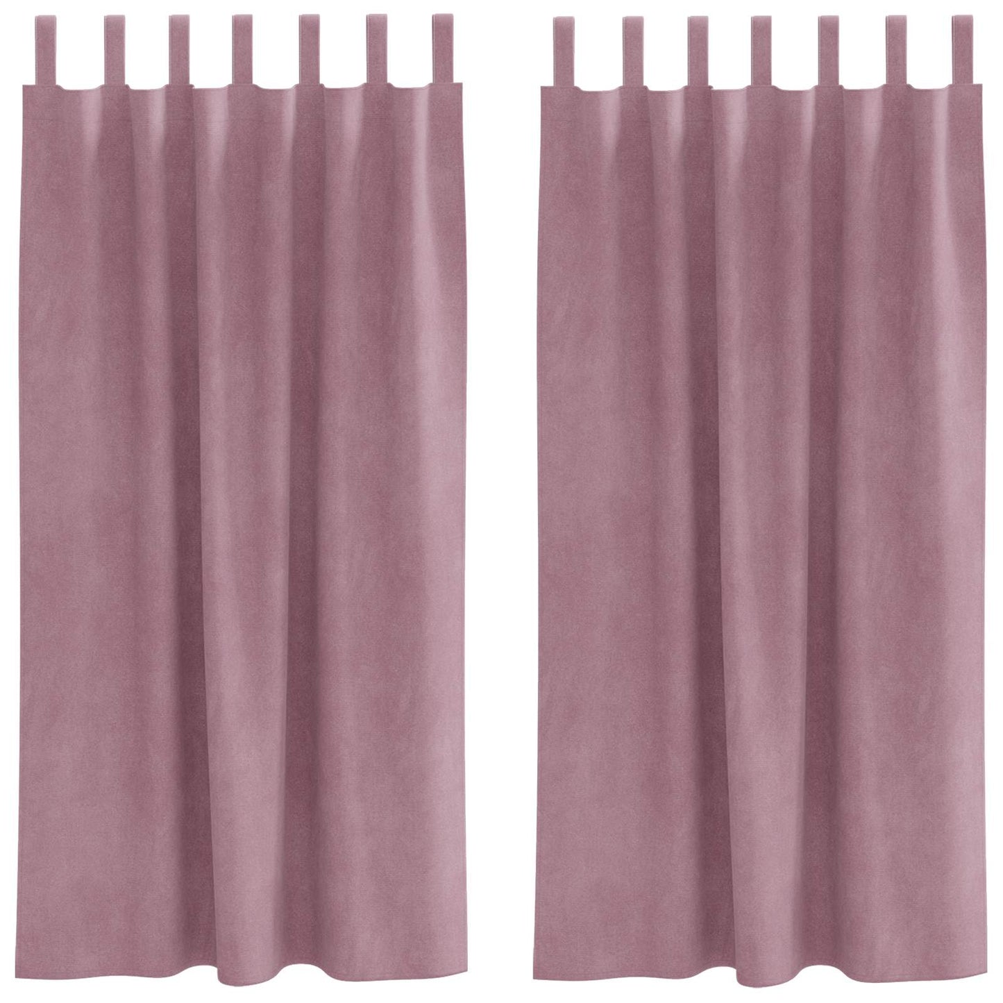 Vidaxl cortinas opacas 2 piezas terciopelo rosa oscuro 140 x 175 cm