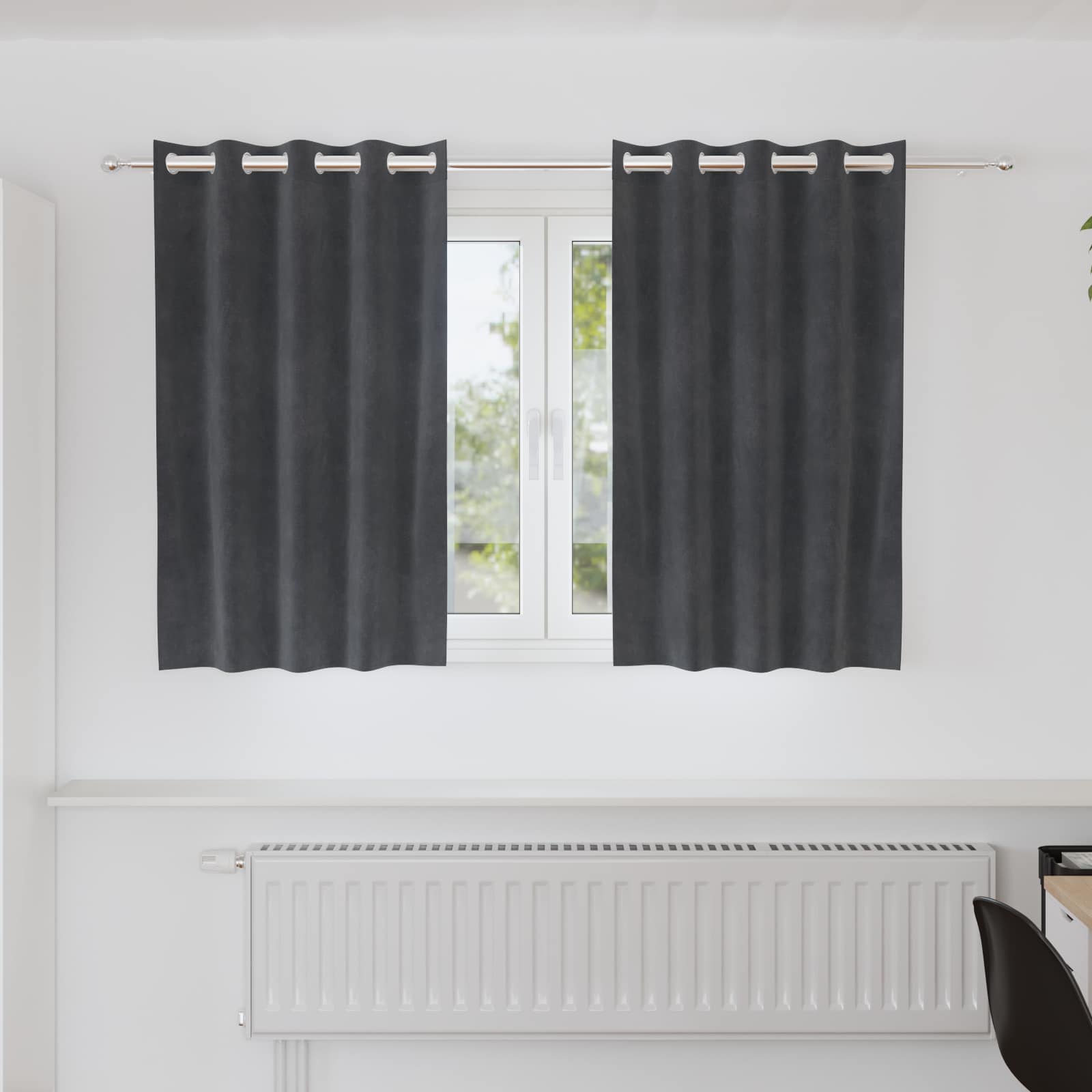 Vidaxl cortinas opacas 2 piezas terciopelo gris claro 140 x 140 cm