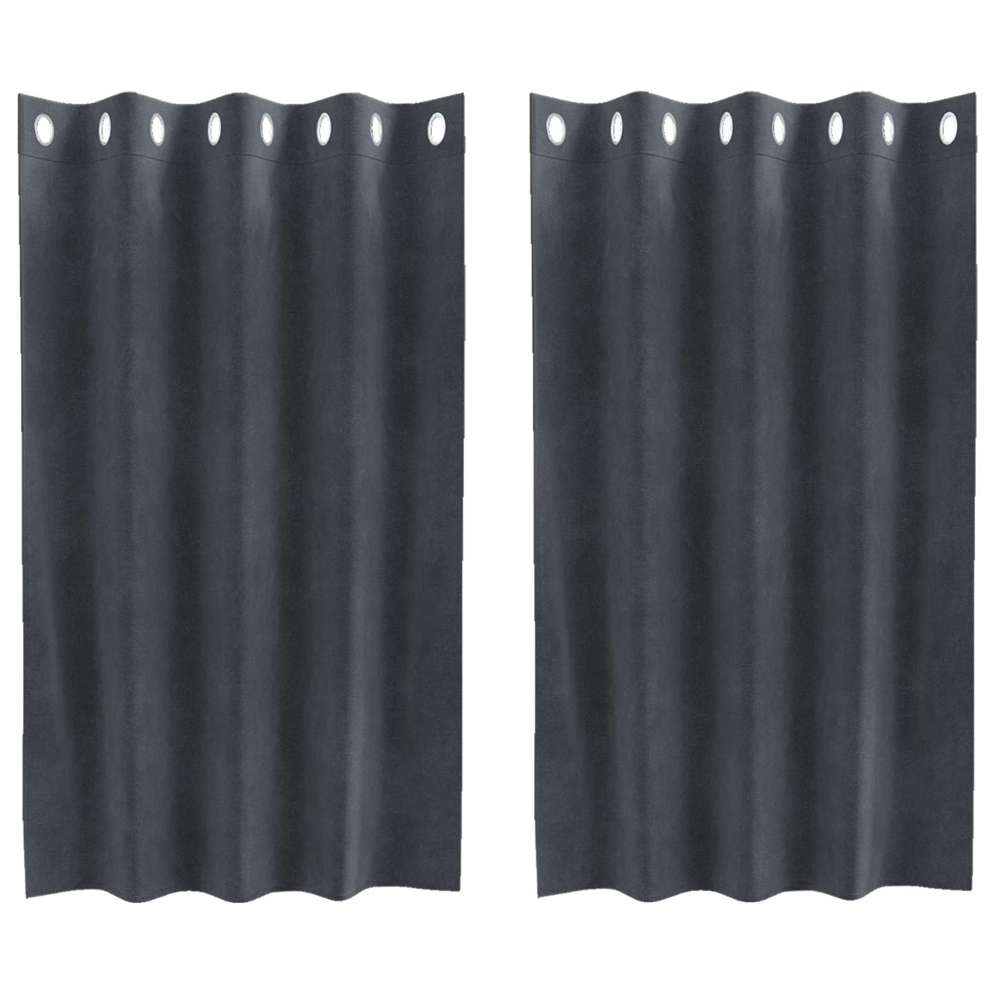 Vidaxl cortinas opacas 2 piezas terciopelo gris claro 140 x 140 cm